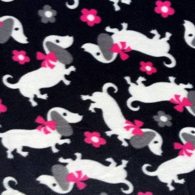 Dachshund Puppies Allover Fleece Fabric